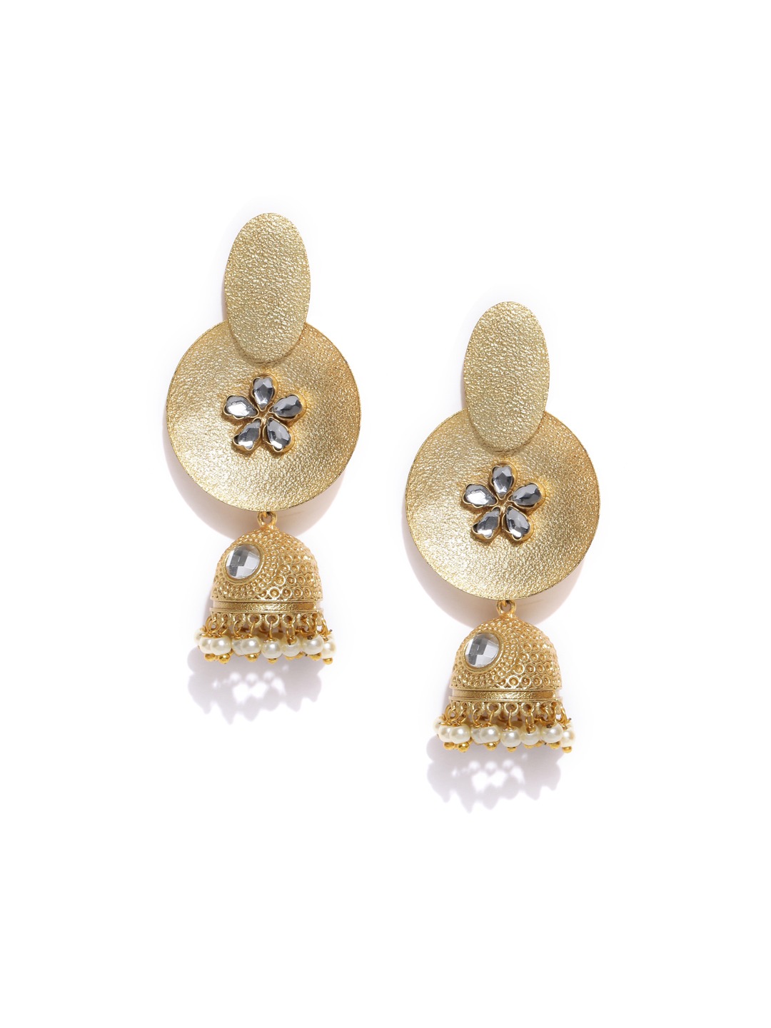 YouBella Gold-Plated Dome Shaped Jhumkas
